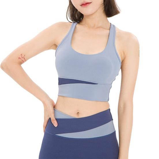 Workout Sets for Women 2 Piece Seamless U Neck Crop High Waist Shorts Color-Blocking Slimming Athletic Gym Yoga Outfits for Yoga Pilates Activewear