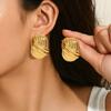 European and American Style Earrings, Geometric Lines, Folds, Texture Design, Metal Stud Earrings, Versatile, High-end, Niche Earrings