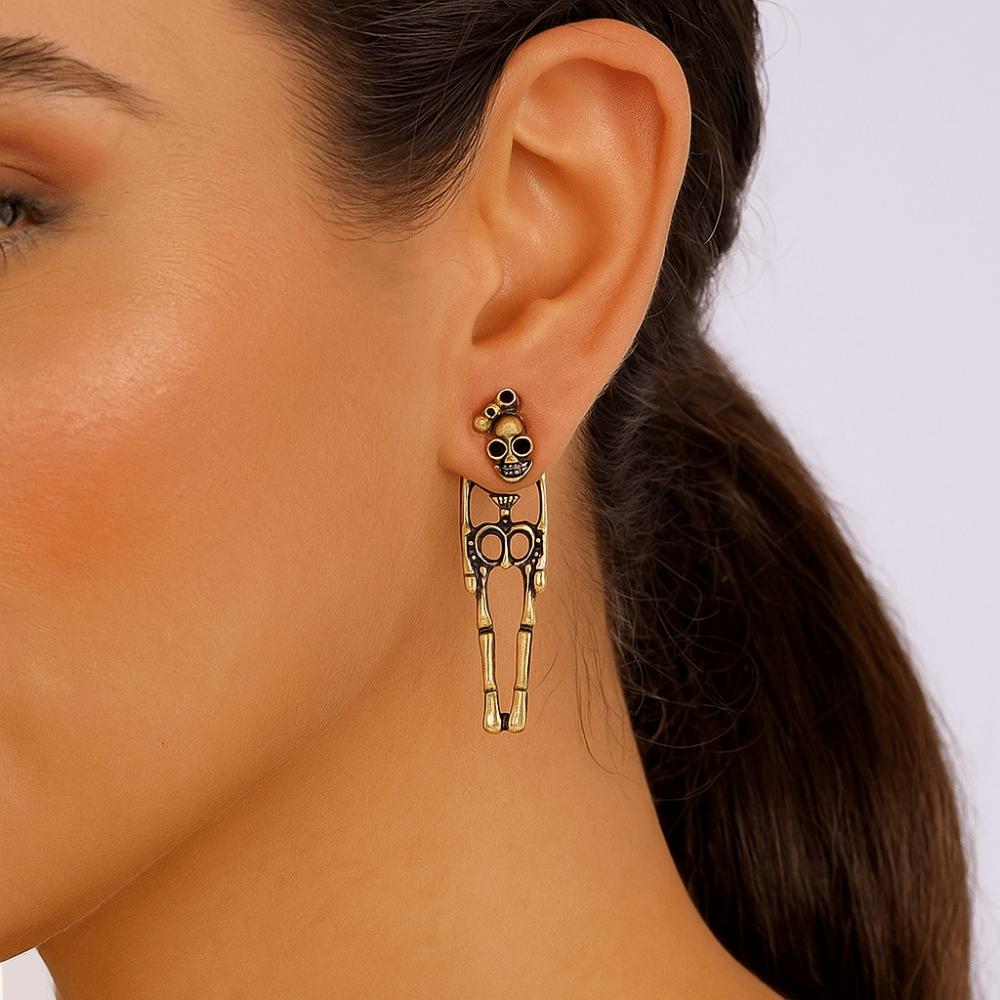 Zinc Zinc Alloy Halloween Drop Earrings Hip Hop Imitation Human Bone Earrings Skeleton Earrings  Couple