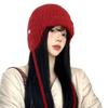 Winter hat women's fleece ear protectors knitted wool hat big head circumference headgear outdoor warmth