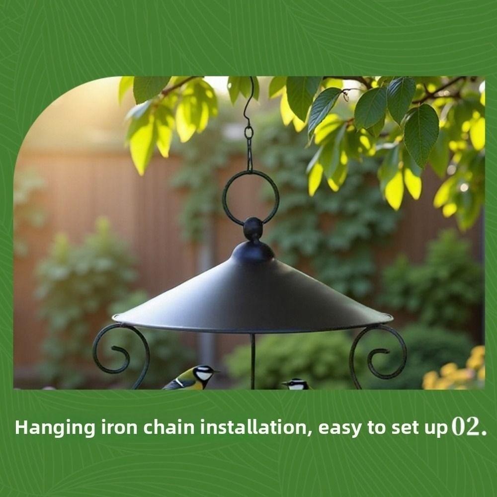 Rainproof Bird Food Dispenser Iron Bird Feeding Tray Garden Decor Bird Feeder  Hummingbird