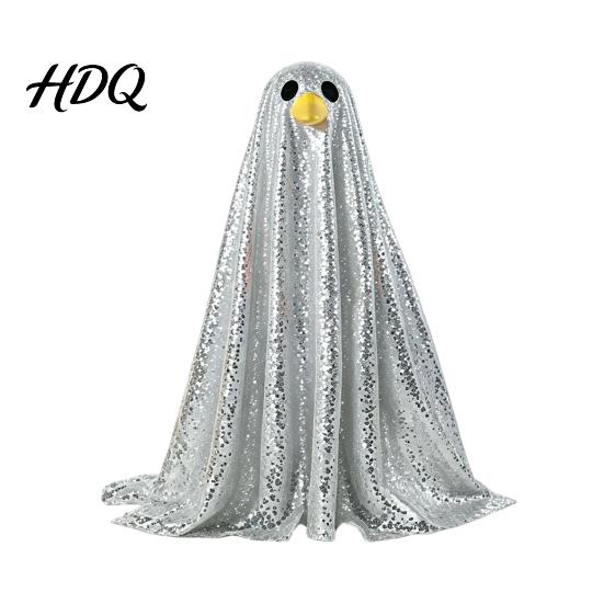 Statue Goose Costume Halloween Ghost Costume with Shiny Sequin Decor Soft Atmosphere Prop for Holiday Yard Decorations Accessories