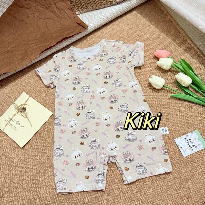 

[Kiki] Orders Exported to Japan Foreign Trade Cartoon Rag Cloth Xiaoxin Full Printed Infant Modal Short sleeve One-Piece Romper Labubu 73 cm
