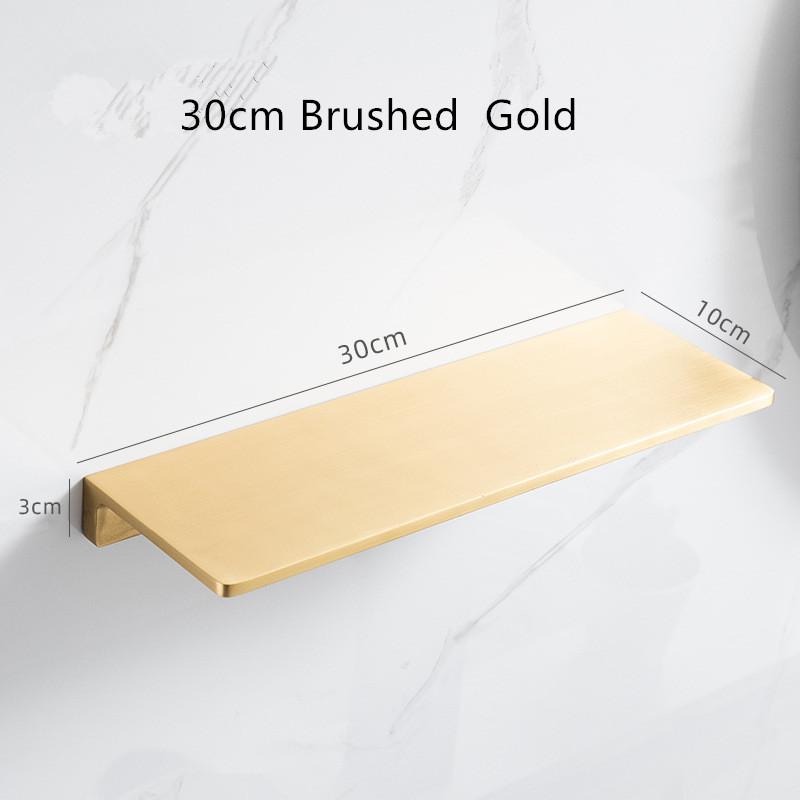 Tuqiu Bathroom Shelf Brushed Gold Top Bath Shower Shelf Brass Bathroom shelf Organizer Wall Mounted Black Kitchen Storage holder