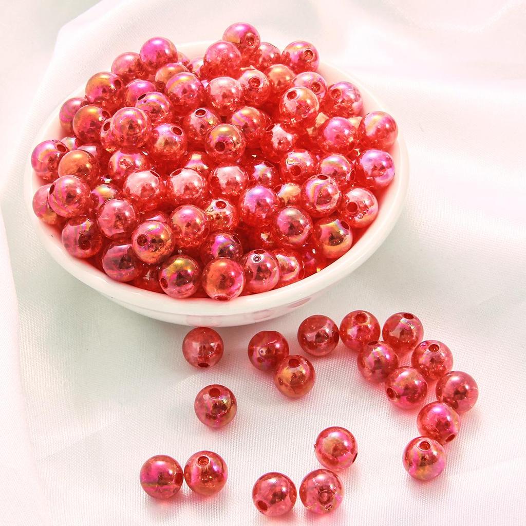 Acrylic AB Crushed Flower Bubble Round Beads for DIY Bracelet Jewelry Making