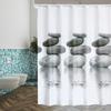 Gray Stone Shower Curtain Waterproof Mildew Proof Bath Curtain with Hanging Hooks
