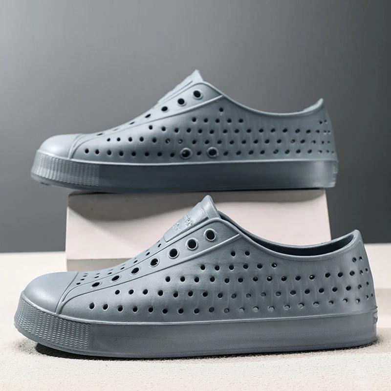 Scarpe con Fori Semplici e Comode a Colore Uniforme Estive Traspiranti Cave Casual Scarpe da Esterno Quotidiane Sandali Antiscivolo