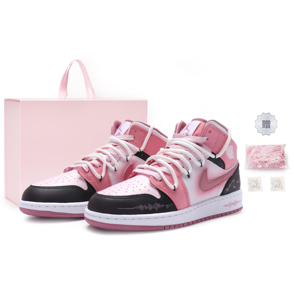 Jordan Air Jordan 1 Vintage Basketball Shoes Women's Mid Top White DQ8423-616(Team80-S-BOX)