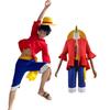 Anime Monkey D Luffy Cosplay Costumes ONE PIC Sun God Luffy Cosplay Red Suits Hat Halloween Carnival Costume For Adult Kids