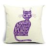 Cute Cartoon Cat Cushion Cover Cat Cotton Linen Pillow Case Sofa Decorative Pillowcase Home Accessories Animal Pillow Cover