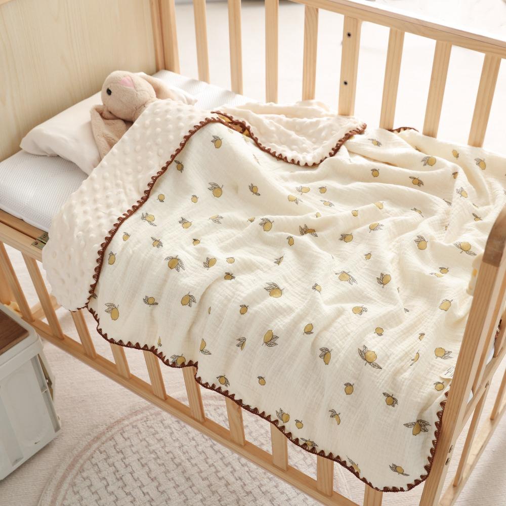All-Season Baby Blanket Double Layer Nap Blanket Comfortable Minky Dot Blanket  Baby Crib