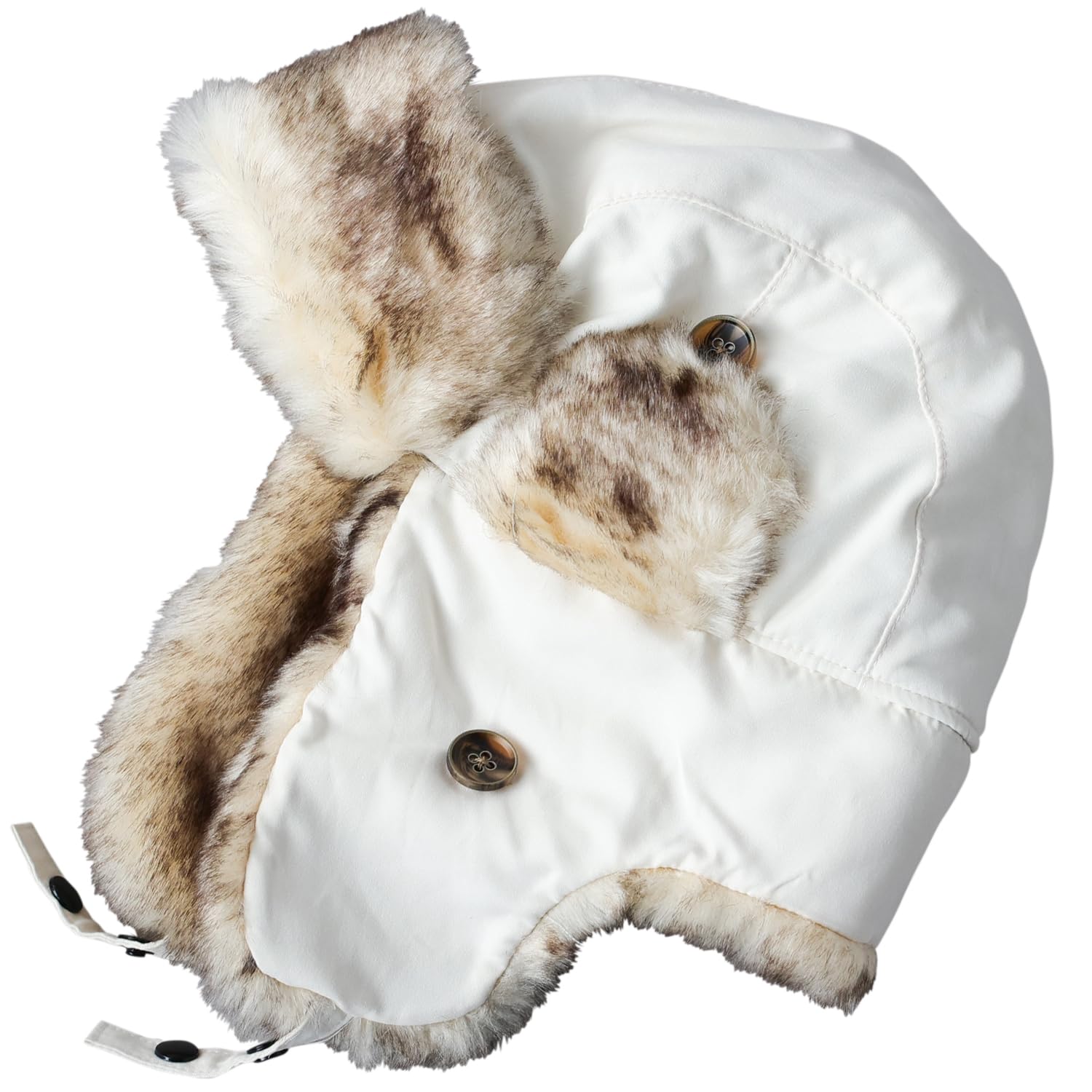 

Reckhatter Fake Suede Bomber Cap, Flight Cap with Earmuffs, Army Aviator Pilot Earmuffs, Men s and Women s, Winter and Autumn, RH-802, Ivory, Size L