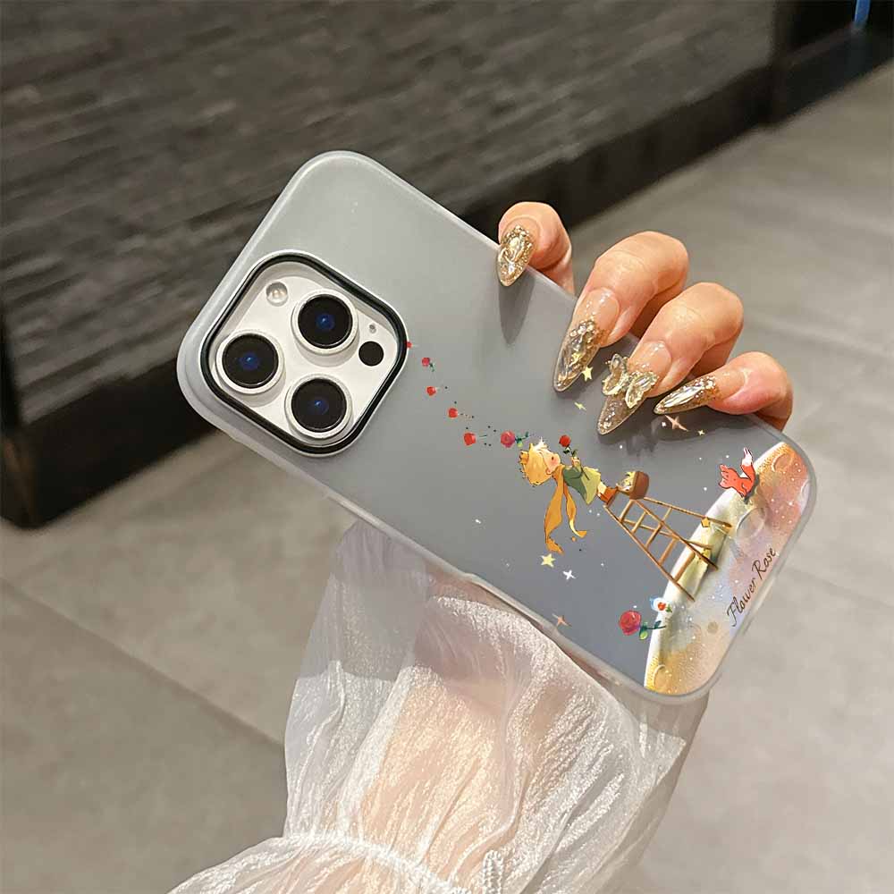 Carina Custodia per Telefono La Piccola Stella del Principe Moda Pianeta Per iPhone 17 AIR 16 15 14 13 12 11 Pro Max Plus Copertura Guscio con Sensazione Pelle Opaca