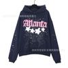 Sp5der Hoodie Unisex Oversized Cotton Pullover With Foil Letter Print Fall Casual Streetwear