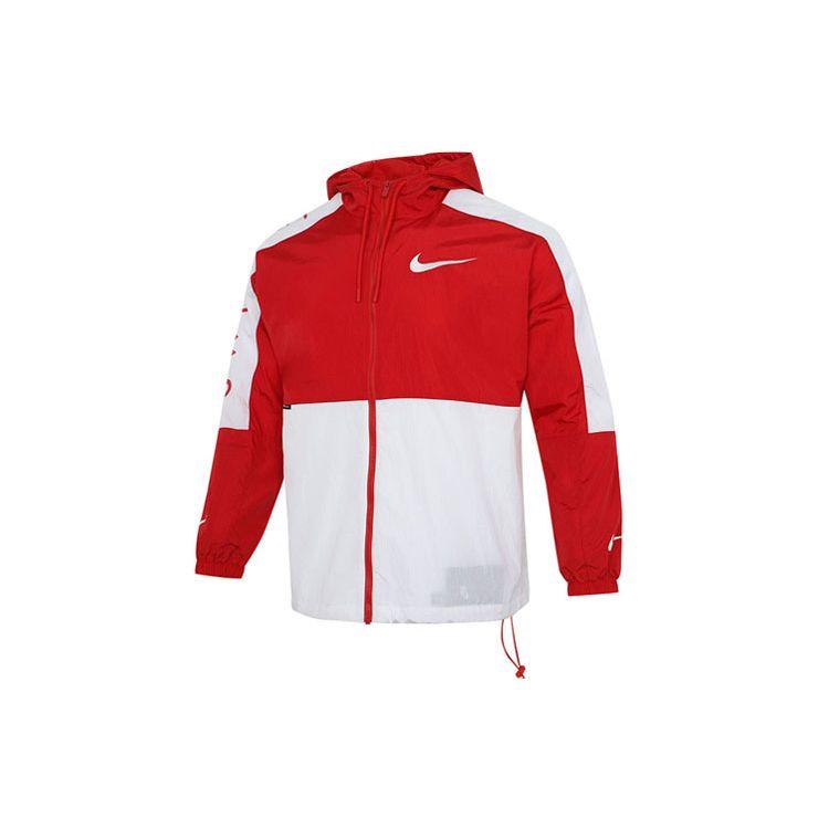 

Мужская куртка с капюшоном и логотипом Nike Sport Splice, красный, белый DJ4131-657 M