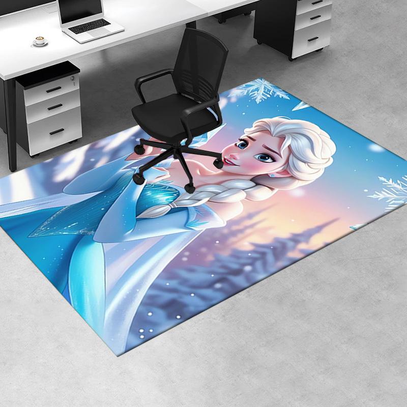 1pc Office Carpet, Under Chair Rug, Gift for Home Decor, Frozen Elsa Inspired Winter Wonderland Flooring Mat