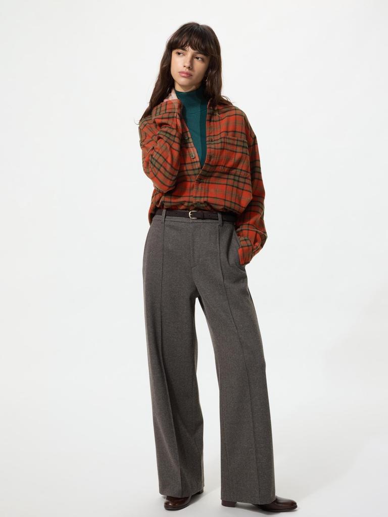 Uniqlo Japan Brushed Jersey Wide Pants Herringborn