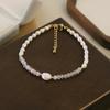 Natural Freshwater Pearl Moonstone Beaded Adjustable Bracelet for Women Daily Office Wedding  Pearl Bracelet Dainty Jewelry