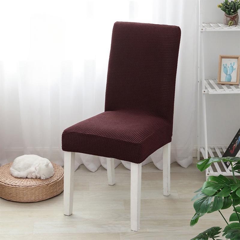 Polar Fleece Elastic Thickened Chair Cover Home Dining Table Chair Cover Seat Stool Cover Hotel Restaurant Universal One-piece Chair Cover