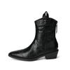 Autumn and winter pointed head V-mouth high-heeled Chelsea West cowboy boots thick heel Martin boots women's short boots women's short boots