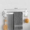 White Aluminum Bathroom Towel Rod Wall-mounted Toilet Towel Storage Rack 1/2/3 Layer Rod Towel Rack Bathroom Hardware 30-50cm