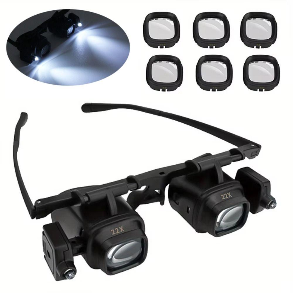 With LED Lights Watch Repair Magnifier Head Eye Glasses Loupe Lens  For Watch Repair and Jewelry