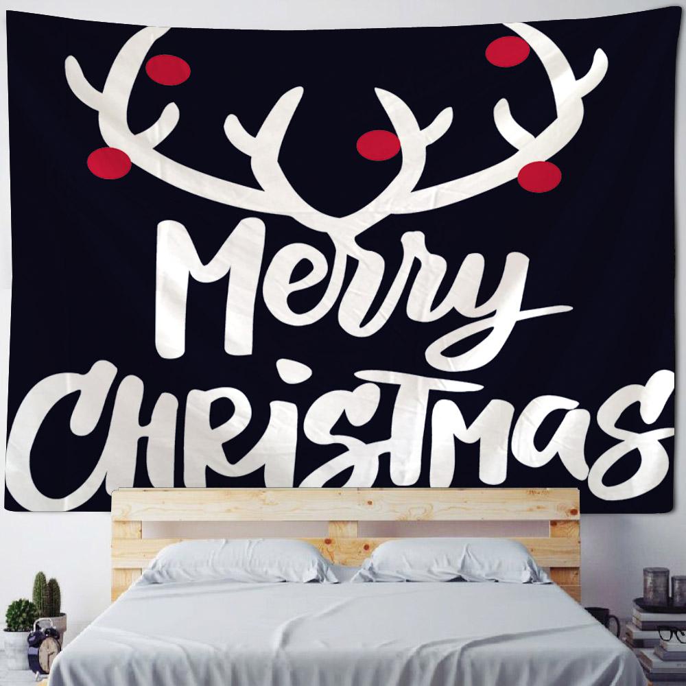 Christmas Santa Claus Workshop Tapestry Wall Hanging Festive Xmas Holiday Party Backdrop Decor for Bedroom Living Room