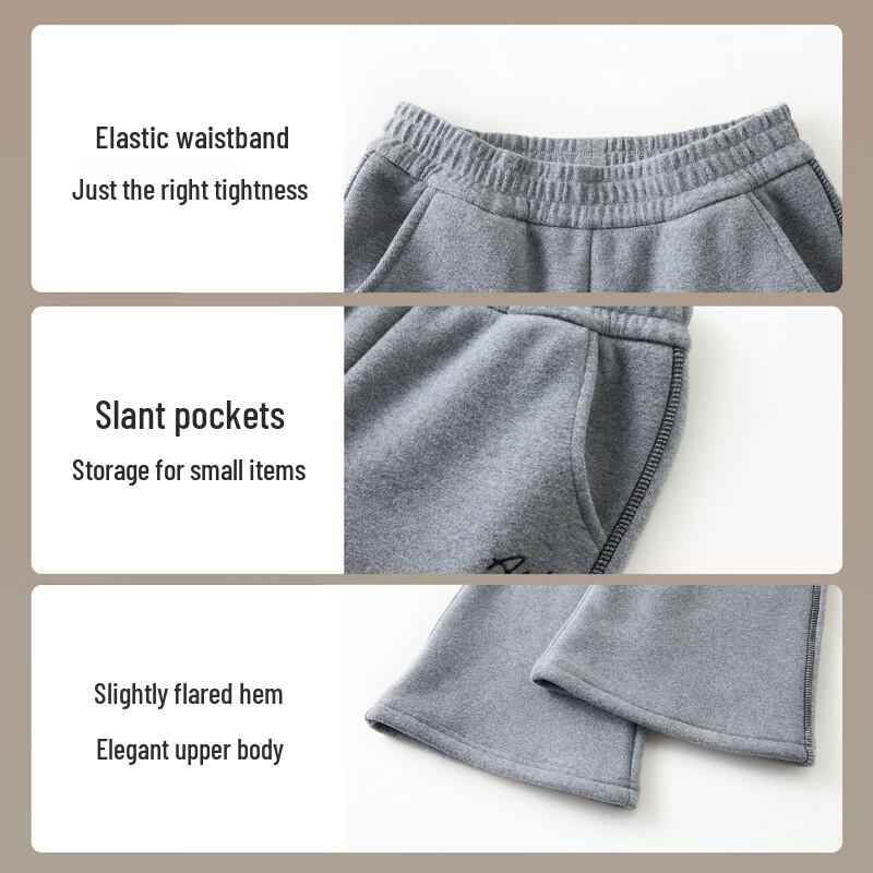 ASK JUNIOR Girls' Fleece-Lined Winter Casual Flared Pants