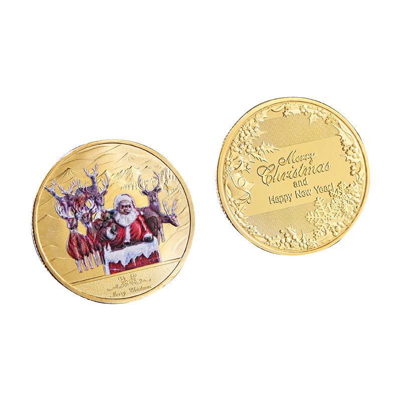 Santa Claus Commemorative Coin Collection: Silver & Gold Christmas Gift for Kids