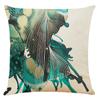 4 Pack Teal Blue Cushion Covers, Peacock-blue Abstract Hand-painted Butterfly Pillow Covers, Invisible Zipper for Sofa & Couch 45 Cm X 45 Cm