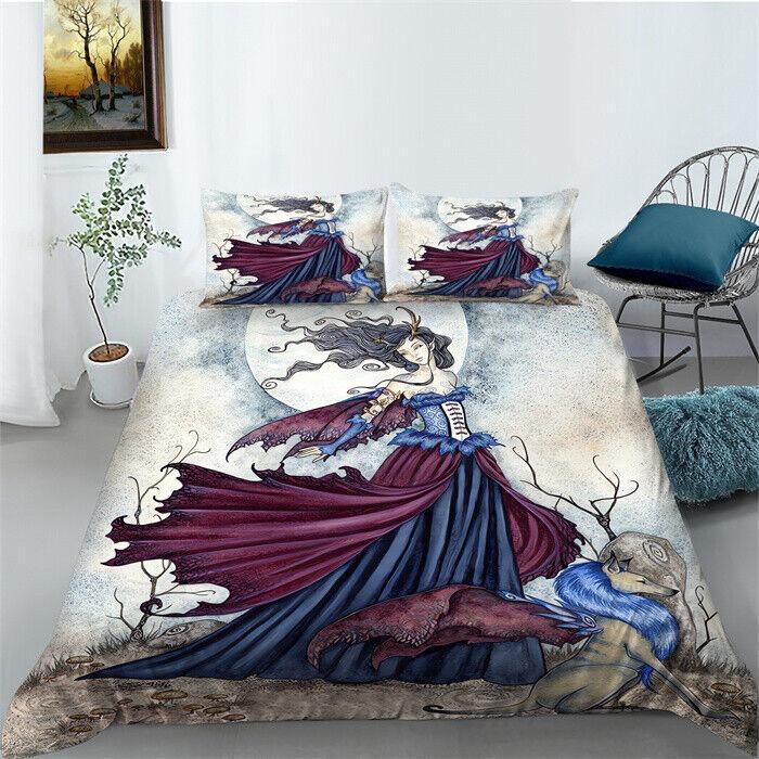 3D Printed Ultra-fine Fiber Bedding Set King Queen Bed Down Duvet Cover Pillowcase 2/3pc European and American Style Bed Cover Home Textile