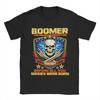 Boomer Die Badass-Generation   Est  Retro Totenkopf T-Shirts für Unisex Baumwoll-Mode für Unisex T-Shirts Rundhals