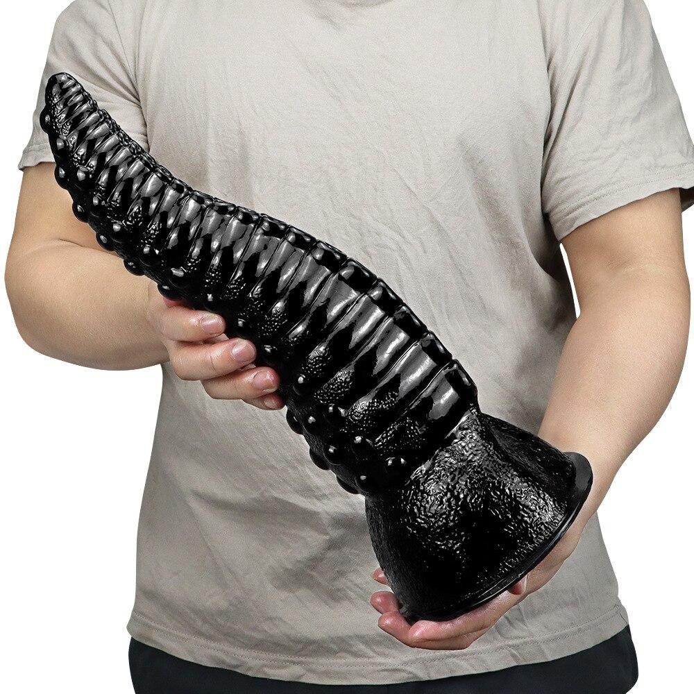 33.5CM Adult Sex Toy Big Black Realistic Dildo for Anal Huge Dick Penis Strap on Simulation Octopus Feet Fisting BDSM Slave