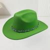 European and American men's and women's western cowboy top hats outing party jazz hat colored diamond bridal woolen hat