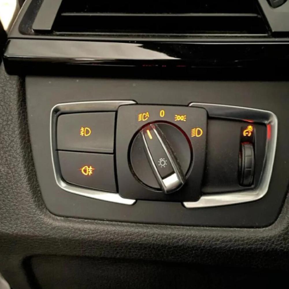 For BMW 1 2 3 4 Series F30 F31 F32 F34 F20 F21 F36 X5 F15 X6 F16 ABS Car Headlight Adjustment Switch Trim Frame Stickers