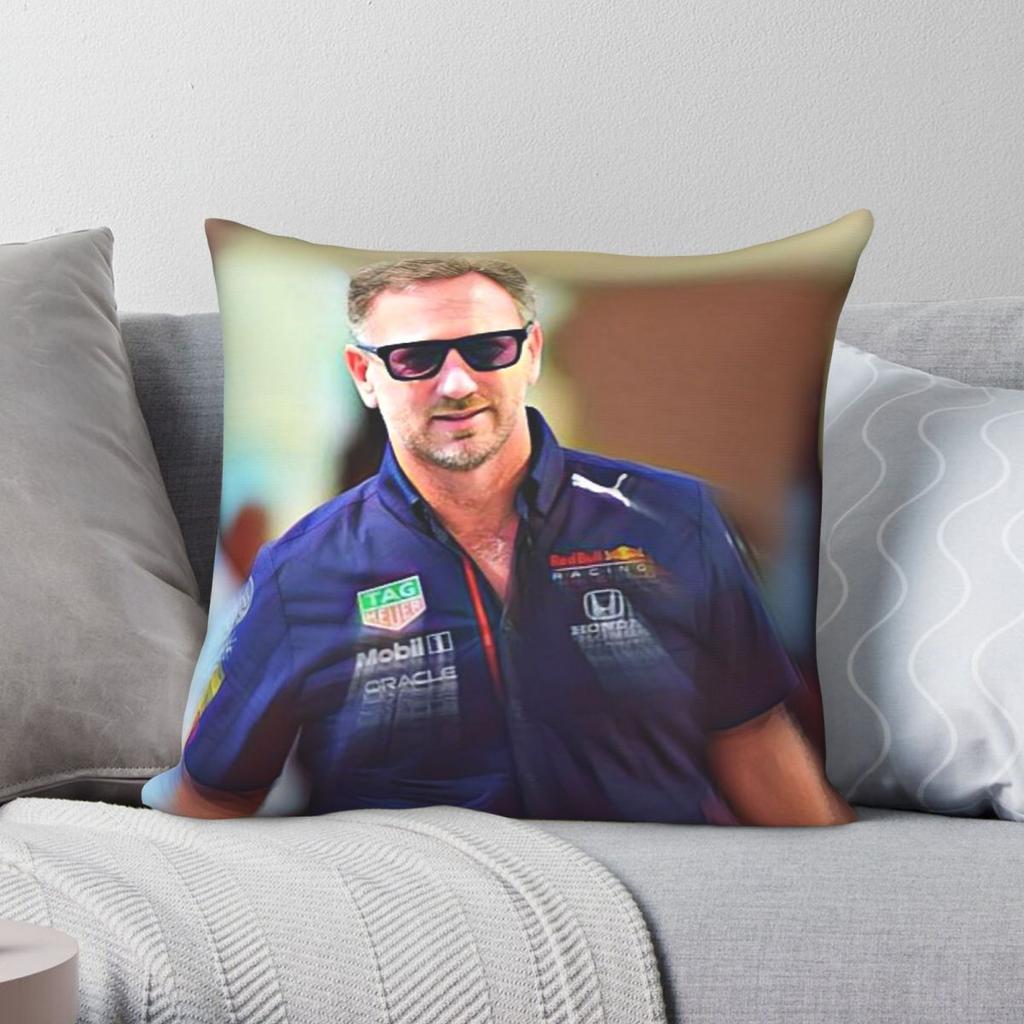 Christian Horner Racing Driver Square Pillowcase Polyester Linen Velvet Pattern Decorative Pillow Case Home Cushion Cover x