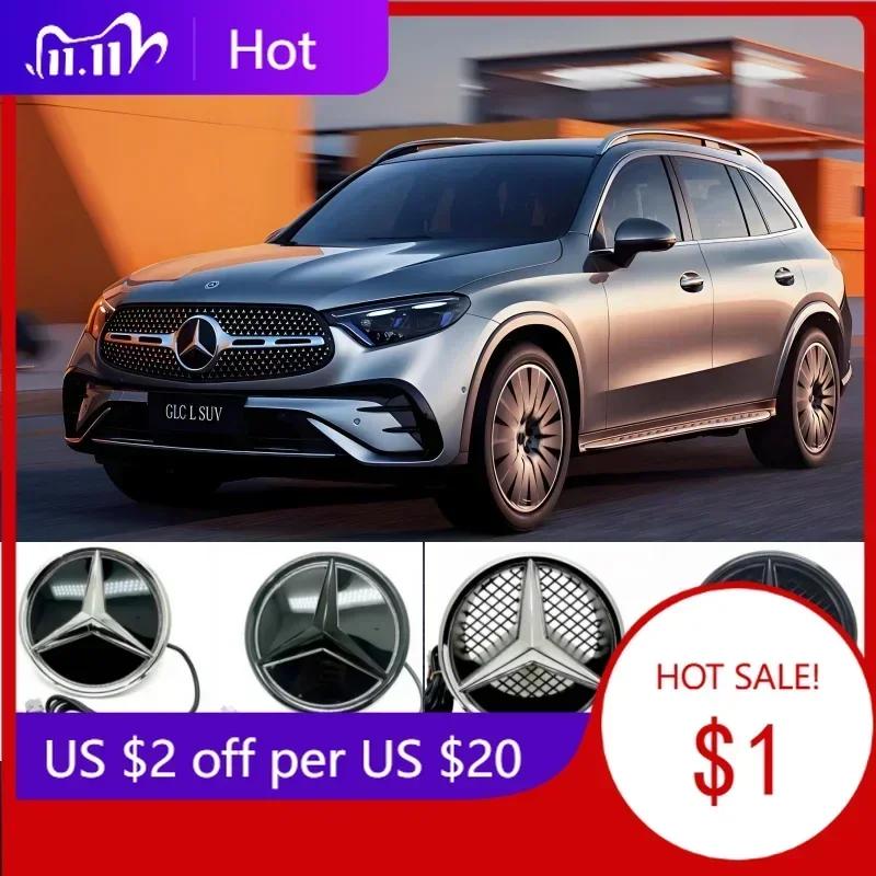 Adesivo per Auto Per Mercedes Benz Auto Griglia Anteriore Logo Luce Specchio Faccia Emblema Badge LED Luce Decorativa Luminosa Per Mercedes Ben