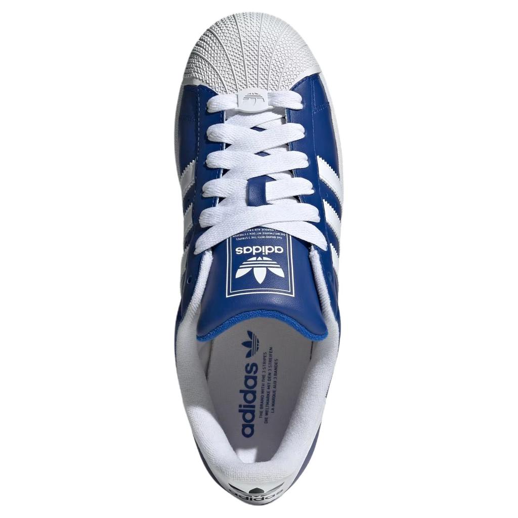 Adidas Originals Superstar 2 Kožené Pohodlné Všestranné Nízké Tenisky Unisex Tenisky Modré Bílé JI0145