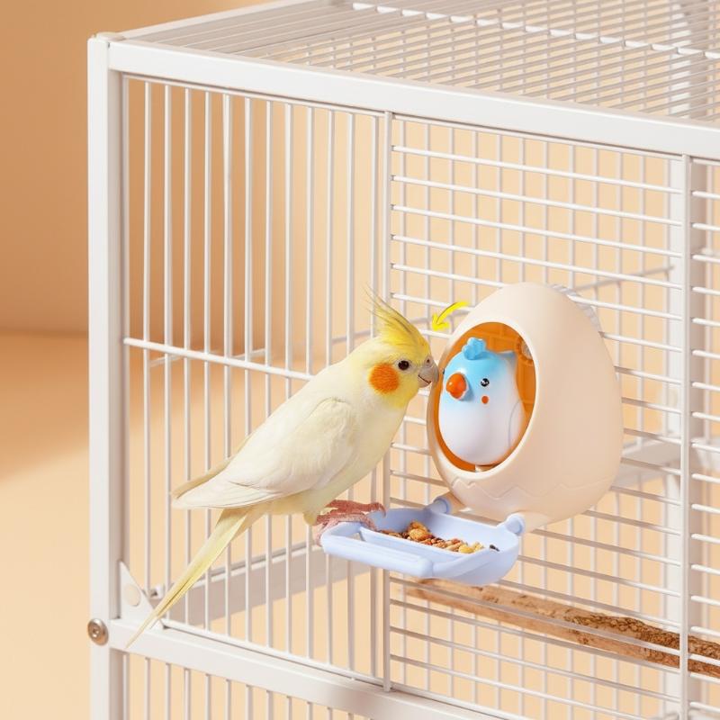 New Creativity Parrot Eggshell Toy Multi-functional Feeding Bowl Boredom Gnawing Biting Self Entertaining Bird Toy Birdcage Deco