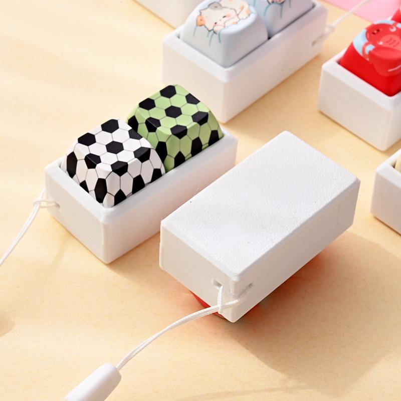 Cute Cartoon Fidget Keycap Keychains Adorable Animal Patterns For Bag Decor Office Stress Relief