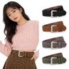 Women's Suede Leopard Print Faux Leather Belt with Alloy Pin Buckle for Sweaters and Dresses - Fashionable and Versatile Decorative Accessory