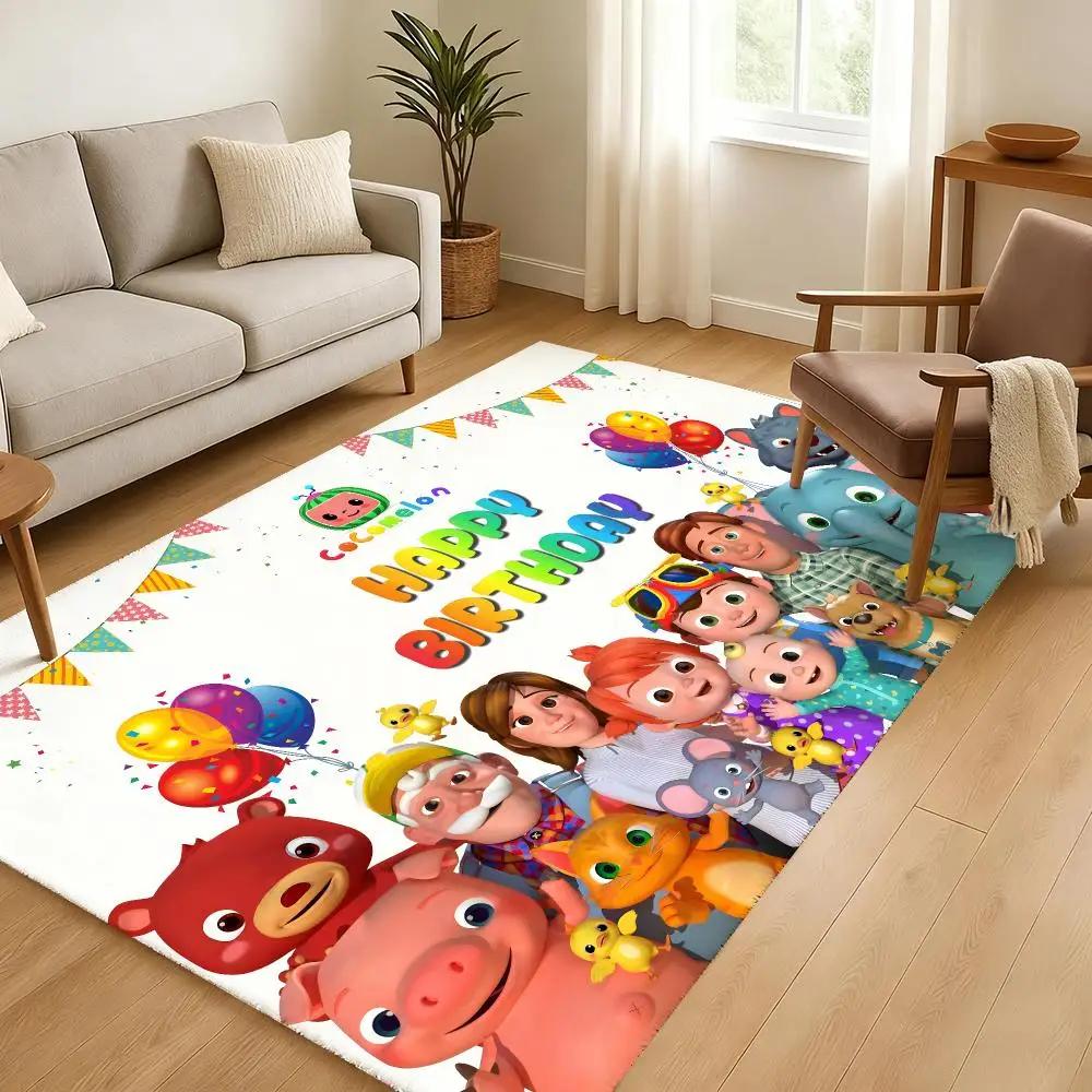 Cartoon C-CoComelon-S Cute Music Floor Mat Soft Thickened Non-Slip Bedroom Living Room Door Mat Home Decor Flannel Rugs