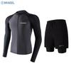 Mens UV Protection Rash Guard Set Long Sleeve Swimwear Snorkeling Surfing Diving Water Sports