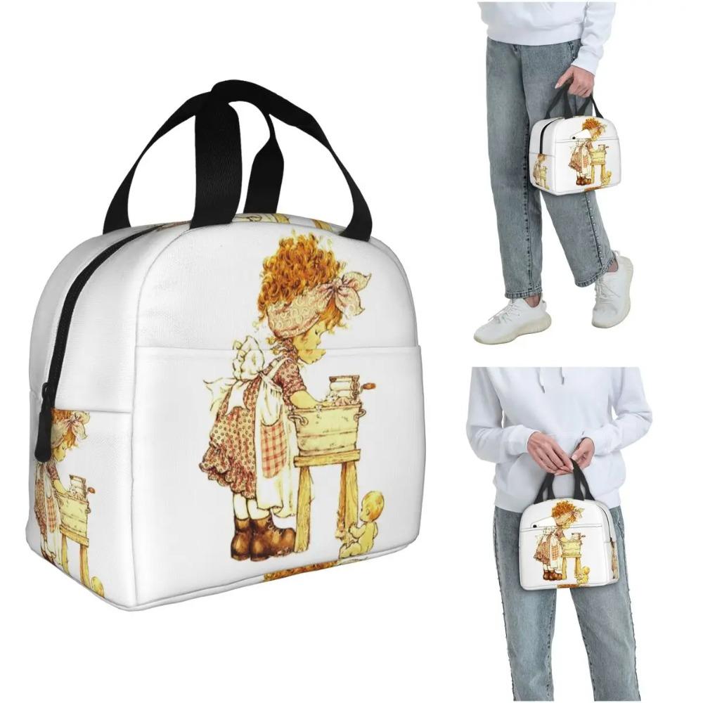 Sarah Kay Swing Girl Cartoon Insulated Lunch Bag for Women Kids Leakproof Food Boxes Thermal Lunch Box Tote