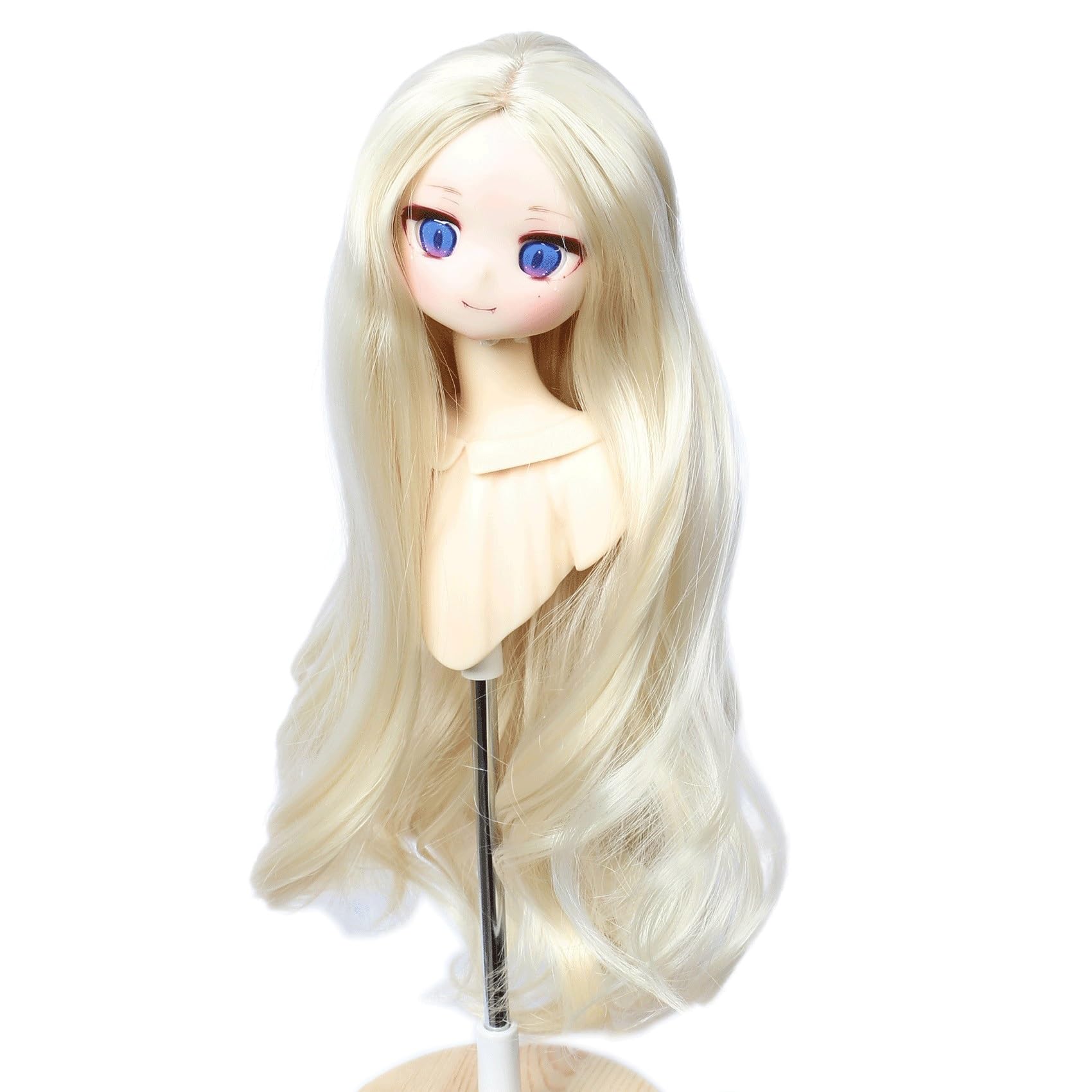 

Linfairy 8-9 inch 1/3 Size Doll Wig, Figure Doll BJD Long Curly Center Wig (Light Blonde)
