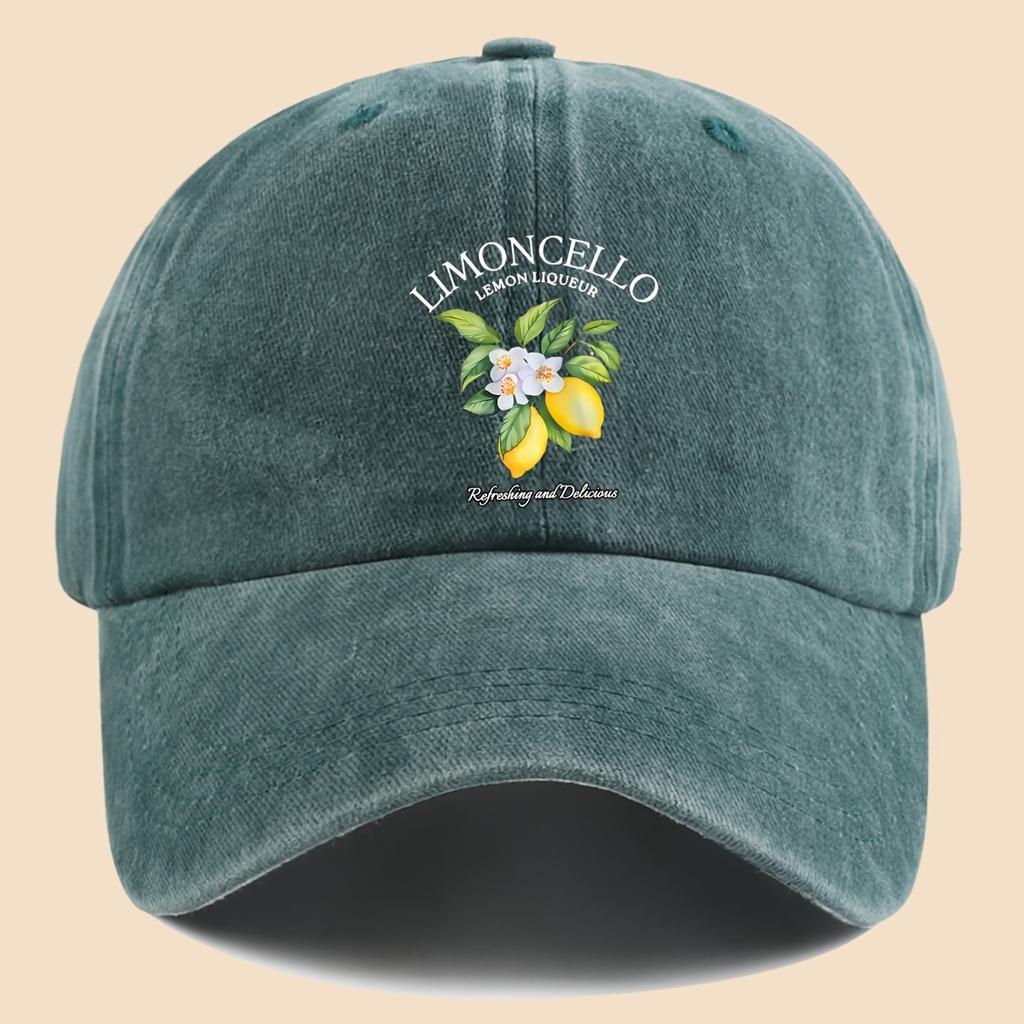 pc Lemon Print Baseball Cap with Lemon Pattern Breathable Adjustable Dad Hat Suitable for Outdoor Sports Suitable for Cycling