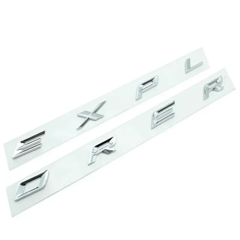 3D ABS Chrome Black Explorer Logo Car Front Hood Emblem Bonnet Letters Badge Sticker For Explorer 2020 2021