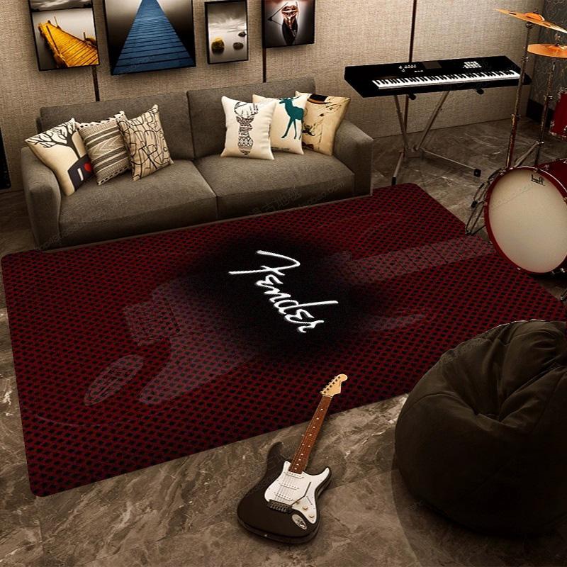 F-Fender rectangular carpet rock guitar band instrument decoration speaker retro floor mat shock absorption rugs