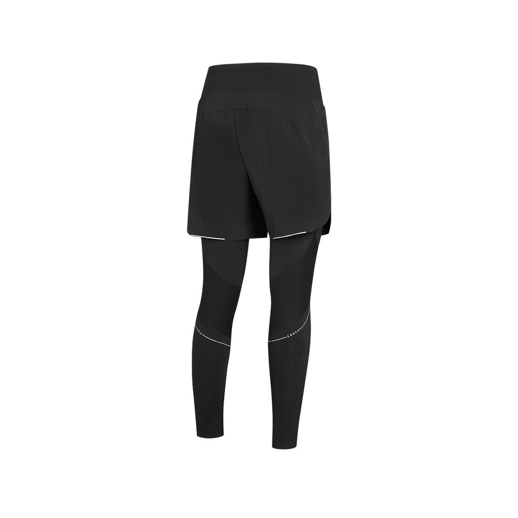 SAUCONY Soft And Comfortable Skin-Friendly Fake Two-Piece Sports Long Pants Unisex Bottoms Black SA2269LG21T-BK001