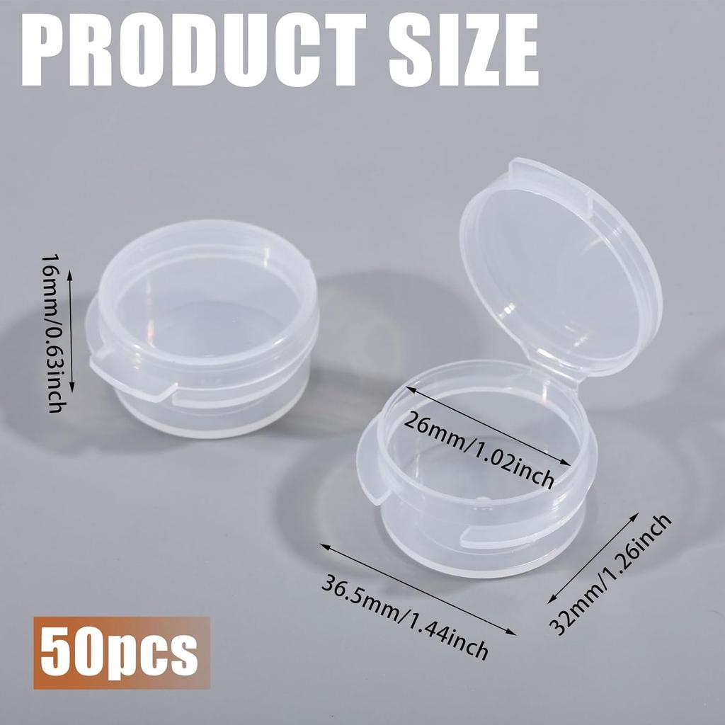 CHGCRAFT 50 Pcs Paint and Solvent Cups Clear Paint Cups with Lids Plastic Paint Cups Reusable Spill Proof Paint Cups for Arts Crafts Supplies